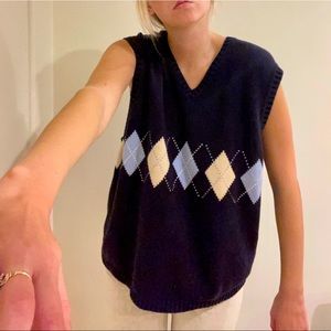 CUTE Y2K sweater vest amazing argyle print